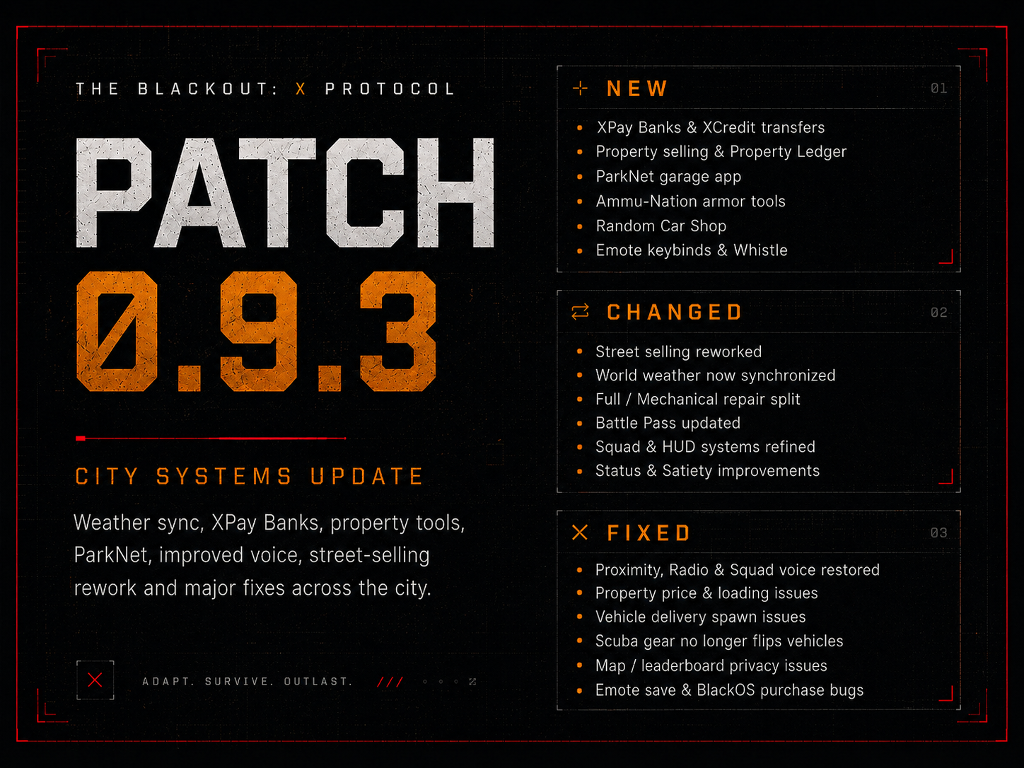 PATCH 0.9.3 IS LIVE